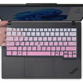 غطاء لوحة المفاتيح لـ Lenovo Thinkpad T14S T14S Gen 5 ، P14S Gen 5 & L14 Gen 5 14 inch laptop beyboard protector ، thinkpad t14 gen 5 keyboard skin protector ، Ombre Pink