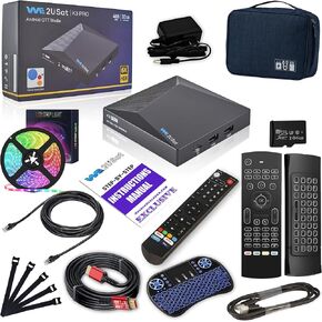 K 3 Pro Data Storage Kit with Remote, LED Strip Light, Keyboard, Power Adapter, HDMI and Ethernet Cables, Cable Ties, Storage Case, Manual.