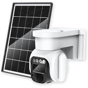 4G LTE Cellular Security Camera，No Wifi Solar Powered Security Camera Wireless Outdoor Long Standby, 2K Color Night Vision, PIR Motion Sensor, 360° Live View, 2-Way Audio,SIM Card$ SD Card Included