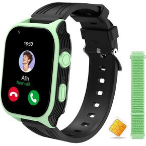 4G Kids Smart Watch with SIM Crad GPS Tracker Whatsapp 1.83" Large Touch Screen WiFi, Call, Voice Video Chat, SOS, Bluetooth, Alarm, Pedometer, Music, Camera Smartwatches for Age 4-15 Gift Pink
