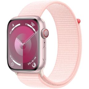 Apple Watch Series 9 [GPS + Cellular, 45mm] - Pink Aluminum Case with Pink Sport Loop, One Size (Renewed)