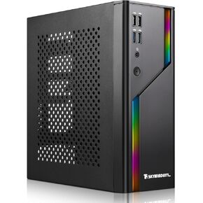 D32R Mini ITX Case ARGB Small Form Factor SFF Mini-Tower HTPC PC Cases Vented Panels 0.8mm SPCC Computer Chassis Suitable for Mini ITX Motherboards of 170 * 170mm Black