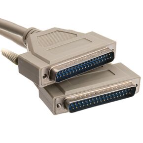 CableWholesale 3 feet Serial Cable, DB37 Male to DB37 Male, 28 AWG, 37 Conductor, 1:1, Beige, Male to Male Serial Cable for Printer, PC, Networks, DB37 Cable, DB37 Male to Male Serial Extension Cable