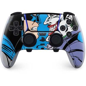 Skinit Skinit Gaming Gaming Skiner مع PS5 DualSense Edge Pro Controller - Comics مرخص رسميًا DC Comics The Joker The Classic Art Design