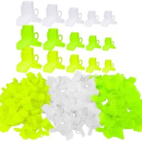 360 Pcs Treble Hook Cover Fishing Hook Bonnet Protector Fishing Hook Safety Cover 5 Sizes Bonnets Cap Protector White Yellow Green