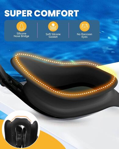 Swimming Goggles 2 Pack, Professional Anti Fog No Leaking UV Protection Wide View Swim Goggles for Women Men Adult Youth in Kuwait