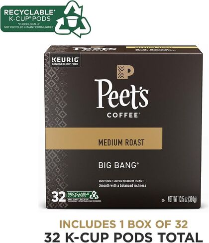 Peet's Coffee, Medium Roast Keurig K-Cup Pods - Big Bang, 32 Count (1 Box of 32 K-Cup Pods) in Saudi Arabia
