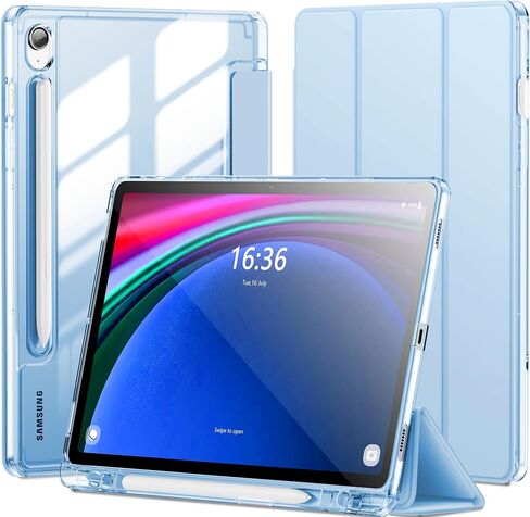 INFILAND Case for Samsung Galaxy Tab S10 FE/ S9 FE 5G 10.9 Inch/Tab S9 11 Inch with S Pen Holder, Slim Clear Protective Cover Support Auto Wake/Sleep (Blue) in Saudi Arabia