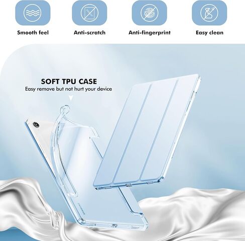 INFILAND Case for Samsung Galaxy Tab S10 FE/ S9 FE 5G 10.9 Inch/Tab S9 11 Inch with S Pen Holder, Slim Clear Protective Cover Support Auto Wake/Sleep (Blue) in Saudi Arabia