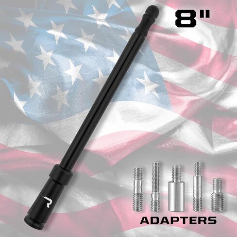 RECON Aluminum 8" Antenna Mast Style (Fits OEM Factory Threaded Antenna) Multiple Colors (Brushed Aluminum) in Saudi Arabia