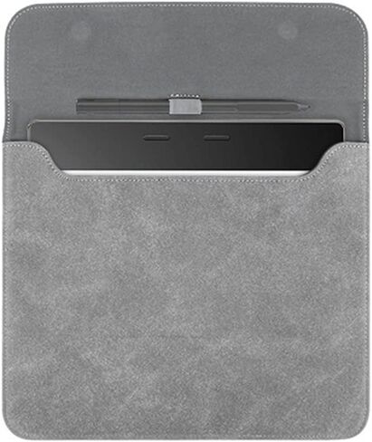 Sleeve Bag Suede Leather for 10.2" Kindle Scribe (1st Generation - 2022 Release), Portable Water Repellent Protective Case with Pen Loop and Magnetic Closure (Gray) in Kuwait