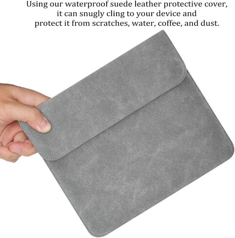 Sleeve Bag Suede Leather for 10.2" Kindle Scribe (1st Generation - 2022 Release), Portable Water Repellent Protective Case with Pen Loop and Magnetic Closure (Gray) in Kuwait