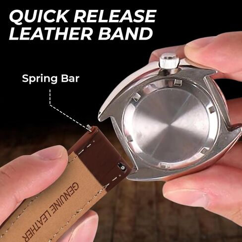LEGACY Leather Watch Bands for Men - Top Grain Leather Watch Band Replacement Strap of Width 20mm, Compatible with Any Traditional or Smart Watch that Uses 20 mm Spring Bars - Great Gift, Black in Saudi Arabia