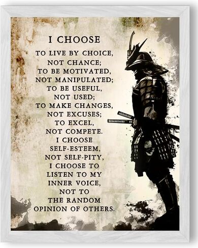 I Choose, Warrior Creed - Motivational Quotes Wall Art Decor, Rustic Spiritual Fighter Wall Art Print Ideal Wall Decor For Home Decor, Dojo Decor, Office Decor, Gym & Fitness Decor, Unframed -11x14 in Saudi Arabia
