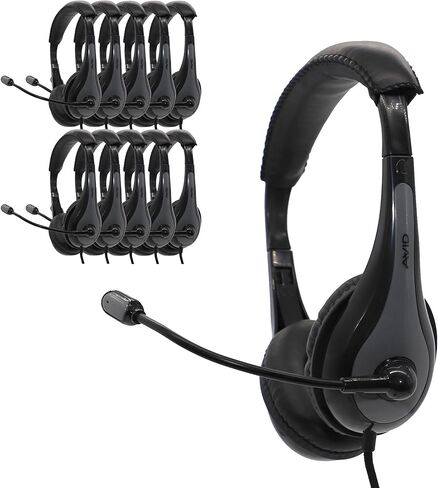 Avid Products Education Headphones with Microphone - Stereo - Black, Gray - USB - Wired - Over-The-Head - Binaural - Circumaural - Noise Cancelling Microphone/AE-39 in Kuwait