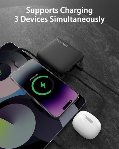 Portable Charger Power Bank with Built in Cable & Wall Plug-35W PD Fast Charging External Phone Charger,20000mAh Battery Pack for iPhone 16/15/14/13, Android Samsung, iPad, AirPods, Idea for Travel in Saudi Arabia