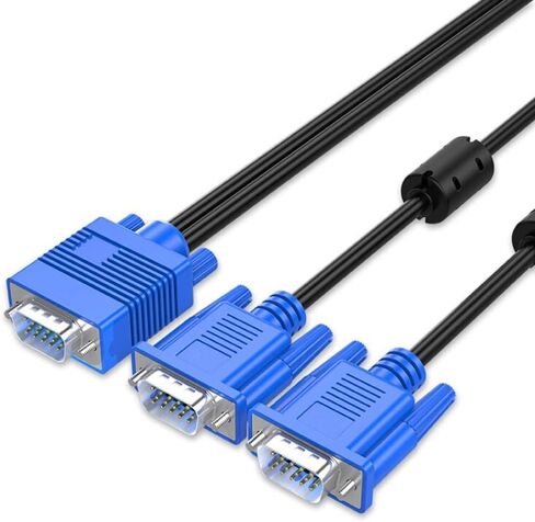 9.8ft VGA SVGA HD Cable Male-to-Male Video Cable One-to-Two Split Screen Supports 1080P Full HD, Suitable for Projectors, HDTVs, Monitors, Games etc. in Kuwait