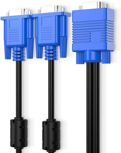 9.8ft VGA SVGA HD Cable Male-to-Male Video Cable One-to-Two Split Screen Supports 1080P Full HD, Suitable for Projectors, HDTVs, Monitors, Games etc. in Kuwait