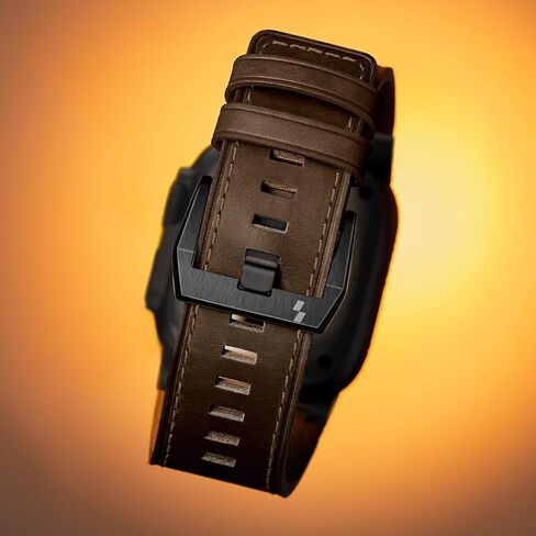 Suitisbest Leather Bands Compatible for Apple Watch Ultra Band 49mm 46mm 45mm 44mm 42mm, Genuine Calfskin Leather Durable Matel Connector Replacement Strap Fits Men iWatch Ultra 10 9 8 7 6 5 4 3 SE in Kuwait