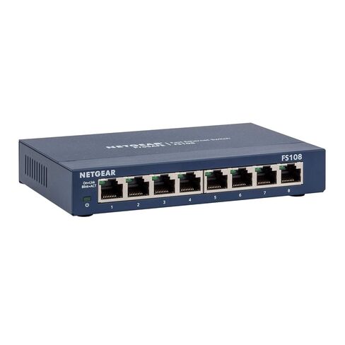 NetGear 5-Port Fast Ethernet 10/100 Switch Ungeding Switch (FS105) سطح المكتب و Prosafe Lifetime Protection ، Blue in Saudi Arabia