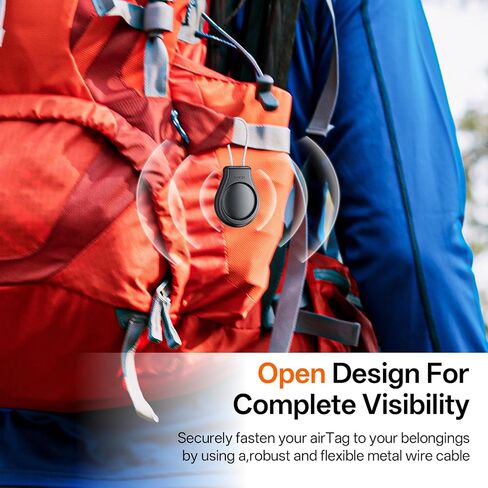 Waterproof AirTag Keychain Holder （4 Pack） Secure Holder With Wire Cable Air Tag Lock Case Keychain Key Ring Key Chain Luggage tag For Keys, Luggage & More Men Women's Keyrings & Keychains in Saudi Arabia