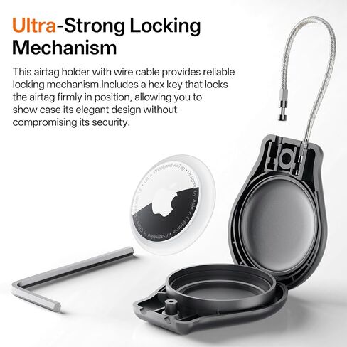 Waterproof AirTag Keychain Holder （4 Pack） Secure Holder With Wire Cable Air Tag Lock Case Keychain Key Ring Key Chain Luggage tag For Keys, Luggage & More Men Women's Keyrings & Keychains in Saudi Arabia