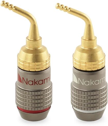 Nakamichi Fanlock Excel Series 24K Gold Plated 2mm PIN Plug Banana 10 AWG-18 AWG Gauge Size 4mm لملفات الربيع مكبرات الصوت Hi-Fi Home Theatre Cable Cable Quick Cable ، 8 PCS (4-Paves) in Saudi Arabia