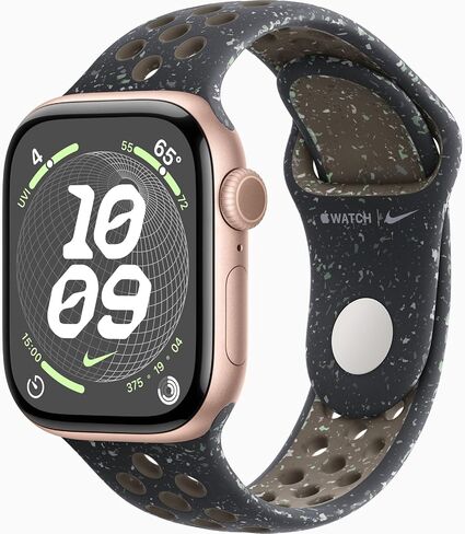 Apple Watch Series 10 [GPS + Cellular ، 46mm] - حالة الألومنيوم الفضية مع فرقة Cargo Khaki Nike Sport ، M/L (متجددة) in Kuwait