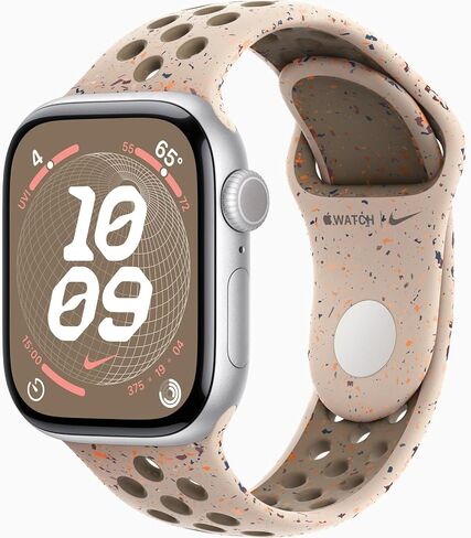 Apple Watch Series 10 [GPS + Cellular ، 46mm] - حالة الألومنيوم الفضية مع فرقة Cargo Khaki Nike Sport ، M/L (متجددة) in Kuwait