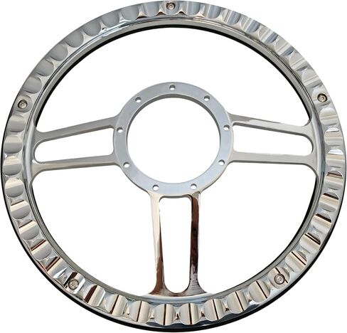 14'' x 2'' Billet Black Leather Half Wrap 9 Bolts Dish Steering Wheel with Horn Button,'Banjo Style' Steering Wheel Fits Most 1967-94 GM Chevy Fοrd in Saudi Arabia