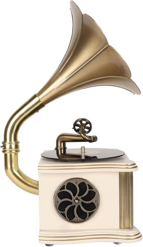 Vintage Phonograph Speaker Gramophone Speaker Dual Speaker Type C Charging HiFi Sound for Mobile Phones (White) in Kuwait