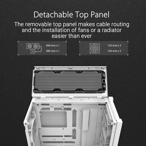 ASUS TUF Gaming GT302 ARGB ATX Mid-Tower PC Case – Four 140 x 28 mm ARGB Fans for High Airflow, Interchangeable Tempered Glass or Mesh Side Panels, Supports BTF Hidden-Connector Motherboards | Black in Kuwait