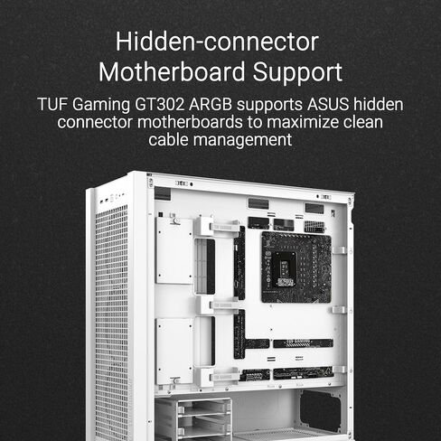 ASUS TUF Gaming GT302 ARGB ATX Mid-Tower PC Case – Four 140 x 28 mm ARGB Fans for High Airflow, Interchangeable Tempered Glass or Mesh Side Panels, Supports BTF Hidden-Connector Motherboards | Black in Kuwait