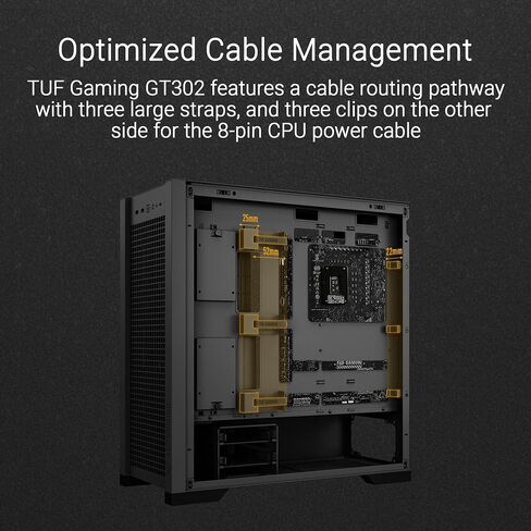ASUS TUF Gaming GT302 ARGB ATX Mid-Tower PC Case – Four 140 x 28 mm ARGB Fans for High Airflow, Interchangeable Tempered Glass or Mesh Side Panels, Supports BTF Hidden-Connector Motherboards | Black in Kuwait
