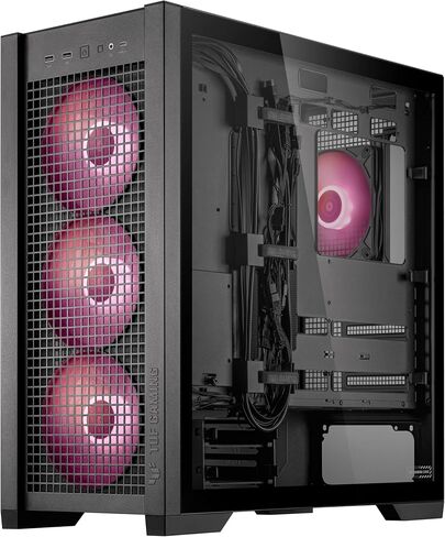 ASUS TUF Gaming GT302 ARGB ATX Mid-Tower PC Case – Four 140 x 28 mm ARGB Fans for High Airflow, Interchangeable Tempered Glass or Mesh Side Panels, Supports BTF Hidden-Connector Motherboards | Black in Saudi Arabia