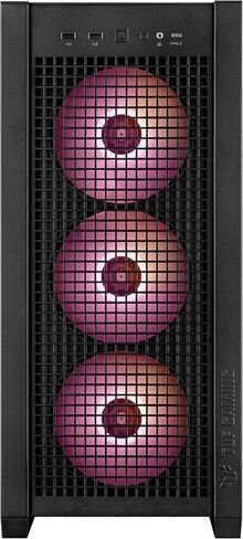 ASUS TUF Gaming GT302 ARGB ATX Mid-Tower PC Case – Four 140 x 28 mm ARGB Fans for High Airflow, Interchangeable Tempered Glass or Mesh Side Panels, Supports BTF Hidden-Connector Motherboards | Black in Saudi Arabia