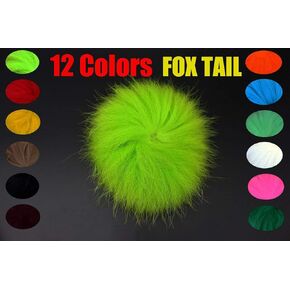 12 Colors Fox Tail Hair Arctic Fox Polar Tail Salmon Trout Streamer Hair Wing Tube Fly Fishing Tying Materials
