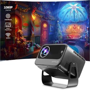 [Auto Focus/Keystone]HIPPUS Projector with WiFi 6 and Bluetooth, Projector 1080P Native 500 ANSI,Object Avoidance, and Screen Adaption, Projector Compatible with iOS/Android（Grey）