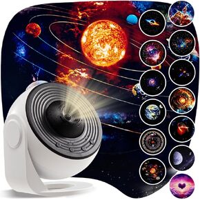 Luxury Galaxy Projector Gift Set – 360° Rotating HD Nebula, 13 Cosmic Discs, Adjustable Brightness & Speed, Auto-Off Timer (1/2H), Perfect for Kids & Adults