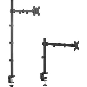 VIVO Single Regular and Extra Tall 13 to 27 inch LCD Monitor Desk Mount Kit for Dual Screen Vertical Display, Heavy Duty Fully Adjustable, Fits 2 Screens, Bundle