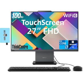 Lenovo ThinkCentre Neo 50a Gen 5 Business All-in-One 27" 100Hz Touchscreen FHD Display (Intel i7-13620H, 64GB DDR5, 1TB SSD, WiFi 6, Webcam, Win11P) w/DKZ USB Port Expander, Keyboard, & Mouse
