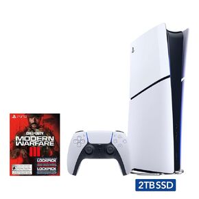 2023 New PlayStation 5 Slim Upgraded 2TB Disc Edition Call of Duty Modern Warfare III Bundle and Controller Charger - White, Slim PS5 2TB PCIe SSD Gaming Console (Renewed)