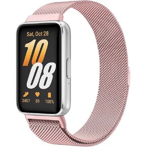 Metal Watch Band Compatible with Samsung Galaxy Fit 3 Band, Stainless Steel Mesh Loop Replacement Wristband Strap for Galaxy Fit 3 SM-R390 Smartwatch Accessories
