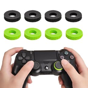 Tandoler 8 Pack Handle Joystick Enhanced Buffer Ring for Playstation 5 Accessories, Gaming Accessories, for PS4, for PS5, for Xbox One, for Xbox Elite，Precision Rings for PS5（Green/Purple）