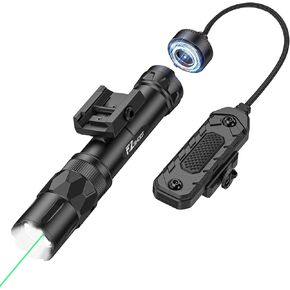 Ezshoot 2500 Lumens Laser Light Light Combo للبندقية مع مفتاح عن بُعد مغناطيسي متوافق مع Picatinny ، وسرد Laser Light مع وضع قوي ، ومصباح يدوي تكتيكي للدفاع عن المنزل ، والصيد