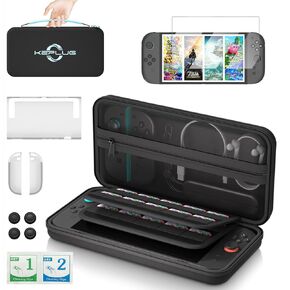 Carrying Case for Nintendo Switch 2 2025,KEPLUG Switch 2/1 Case Longest Durable,Protective Hard Shell Case with 20 Game Card Slots,Switch 2 accessories with clear Case &Screen protector,Portable Travel Storage Case for Nintendo Switch 1/2