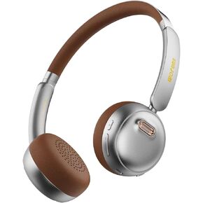 Sirius 70Hrs Playtime 70S 80S Style Low Latency Wireless ANC Active Noise Cancelling Reduction Retro Headphones Bluetooth Lightweight with Microphone Type-C Charging for Gym Travelling Small