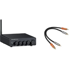 Fosi Audio 2RCA to 2RCA Cable 0.9Ft and BT30D Pro Bluetooth Subwoofer Amplifier 2.1CH
