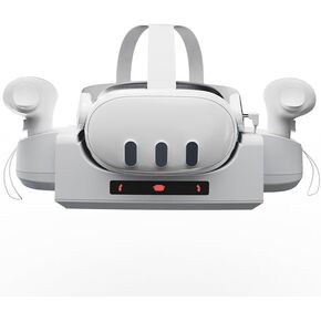 محطة شحن VR لـ META Quest 3/Meta Quest 3S ، تدعم شحن Dock مؤشر LED ، وشحن محطة Dock مع شحن USB-C السريع لوحدة التحكم VR ووحدة التحكم اللمس