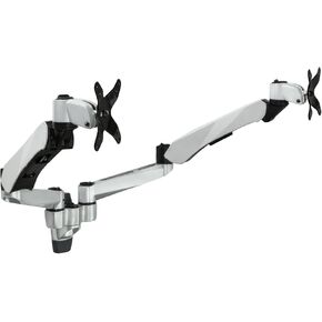 Mount-It! Premium Modular Dual Monitor Wall Mount Arms | VESA Wall Mount | Full Motion Gas Spring Arm Fits 17 19 21.5 24 27 32 Inch Computer Screens with 75 100 VESA Patterns | 19.8 Pound Capacity